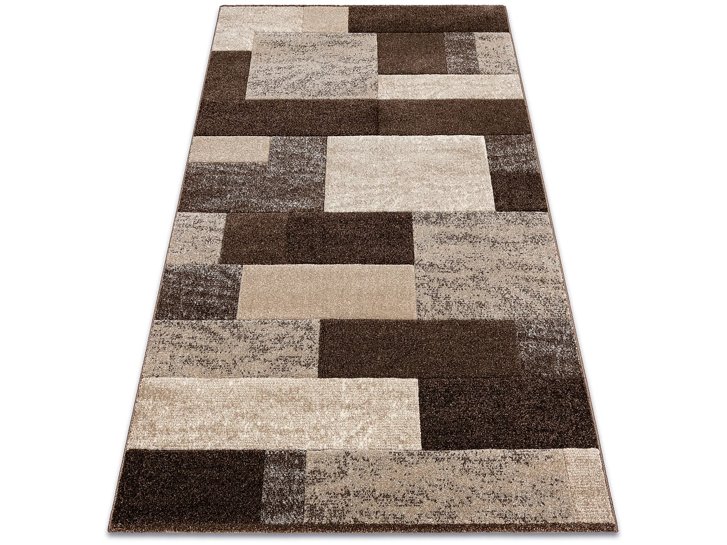 Tapis FEEL 5756/15044 RECTANGLES marron 240x330 cm