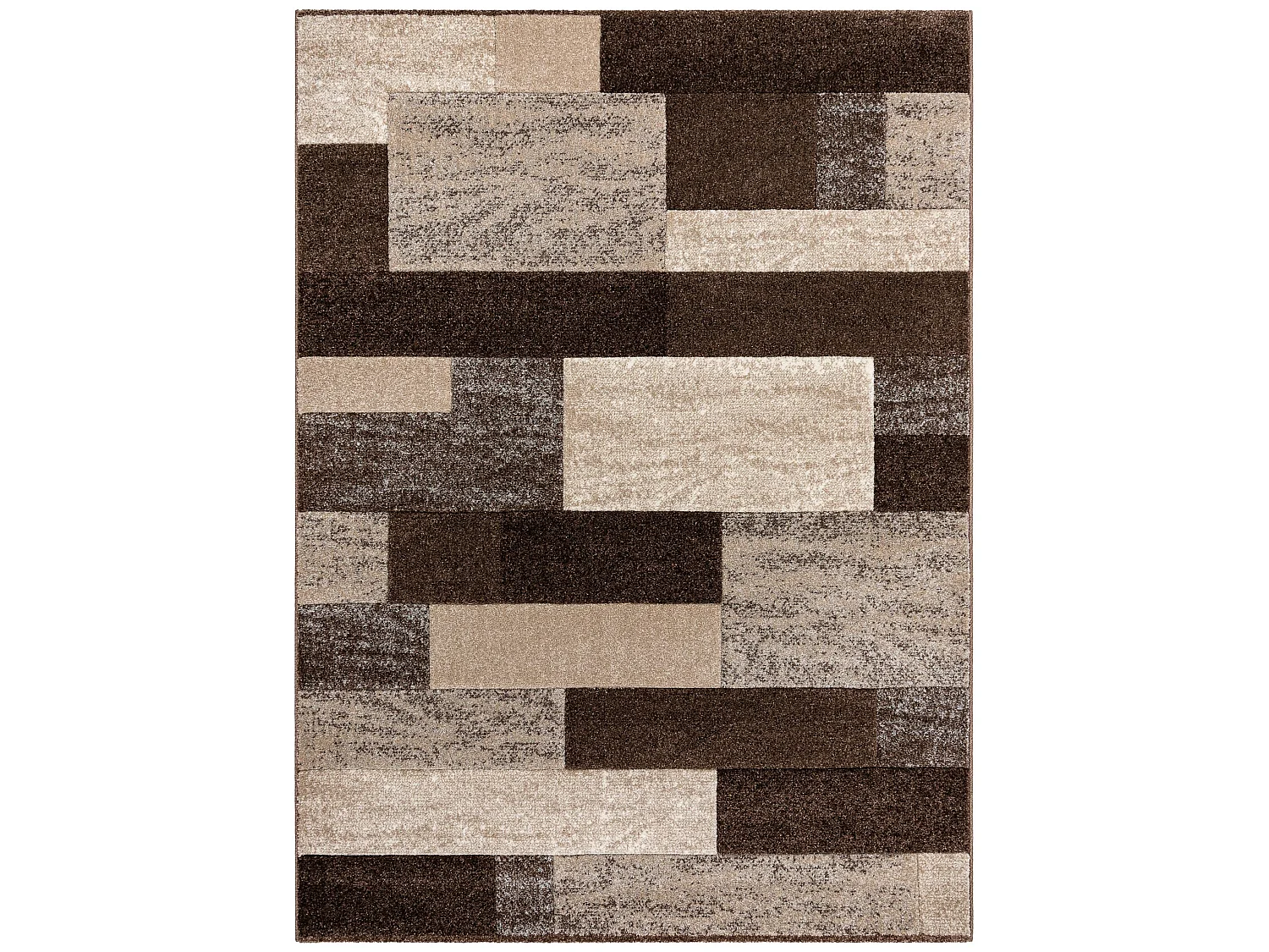 Tapis FEEL 5756/15044 RECTANGLES marron 240x330 cm