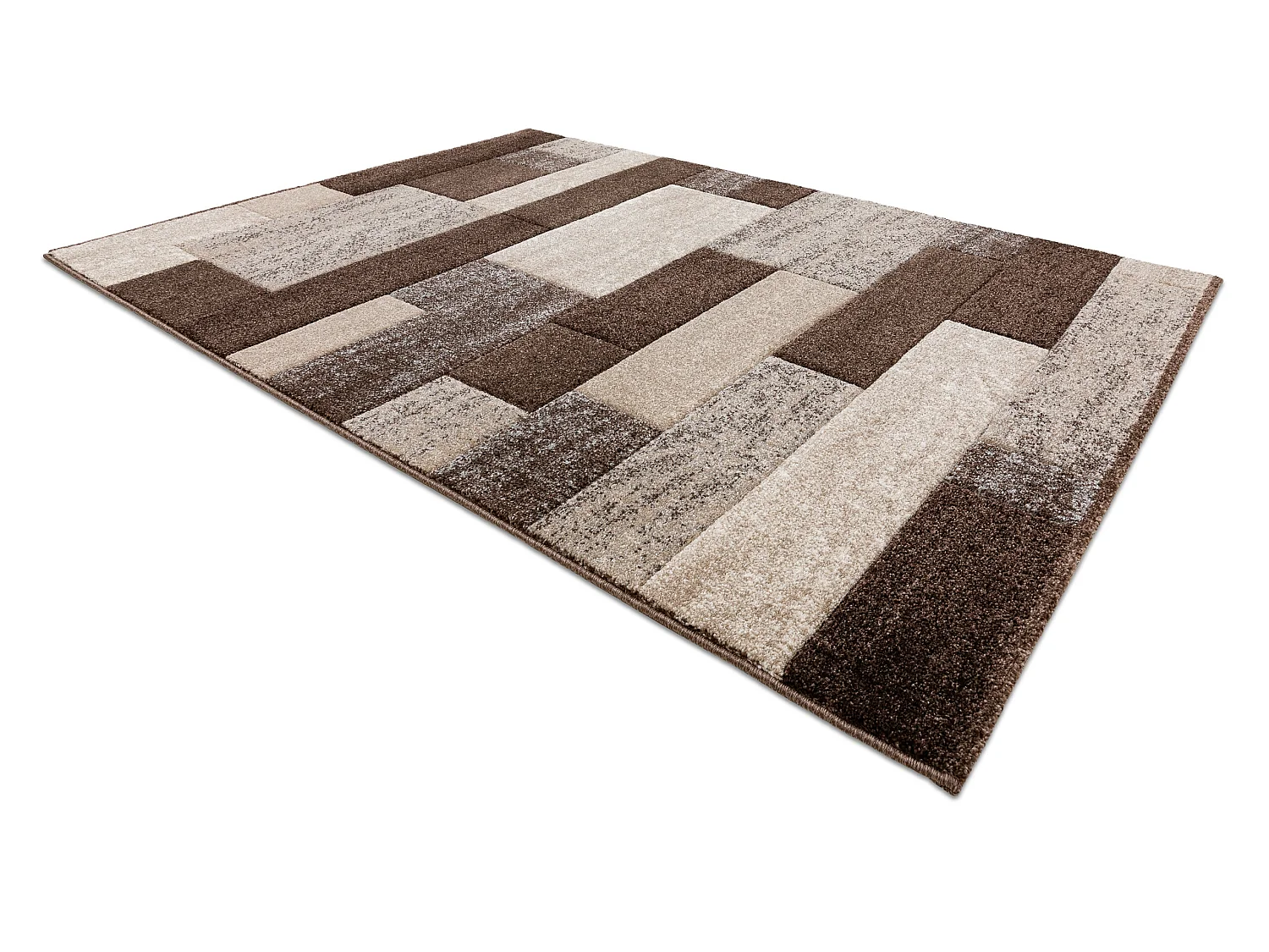 Tapis FEEL 5756/15044 RECTANGLES marron 240x330 cm