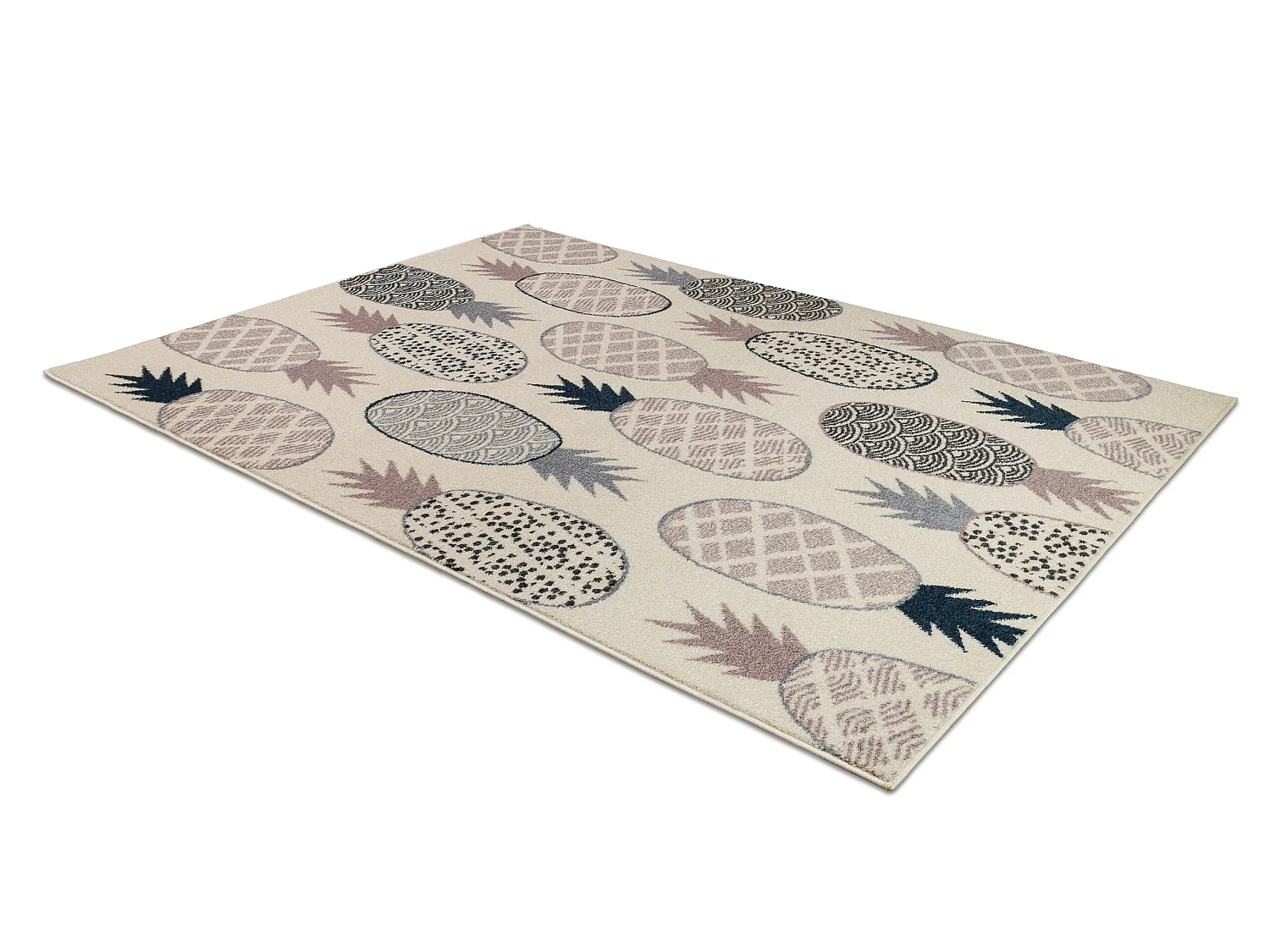 Tapijt HEOS 78464 crème / rozekleuring / blauw / grijskleuring ANANAS 160x220 cm