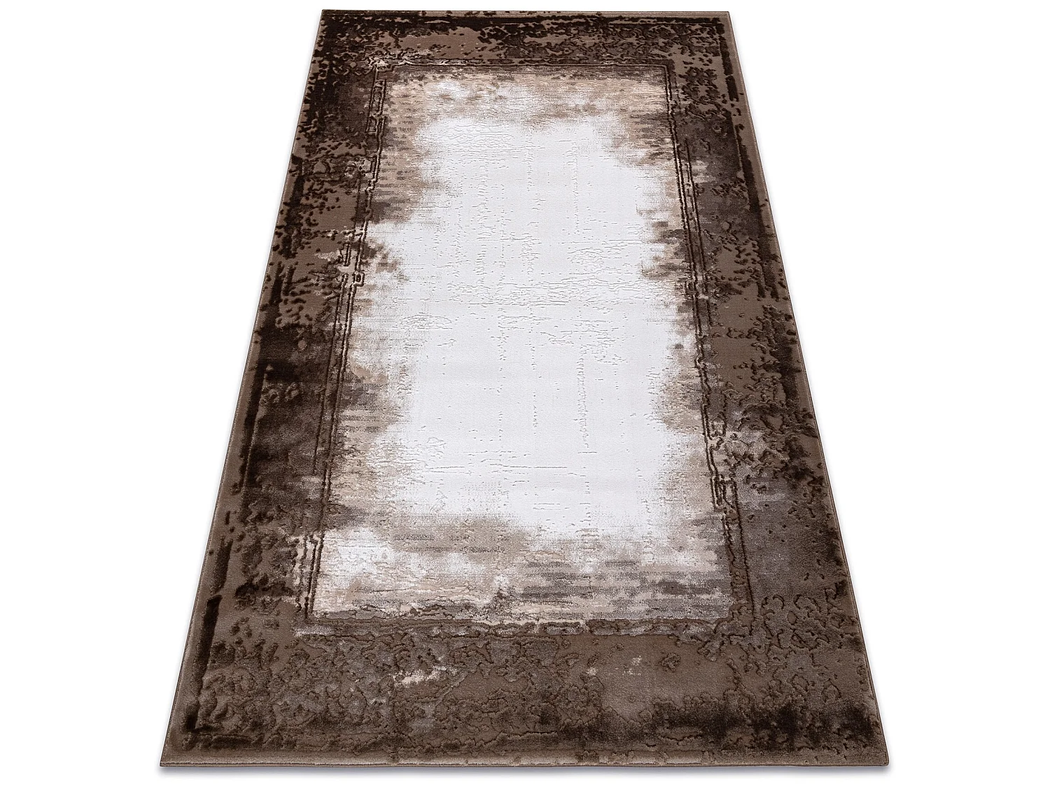 Tapis ACRYLIQUE VALENCIA 036 CADRE, vintage Ivoire / marron 240x350 cm