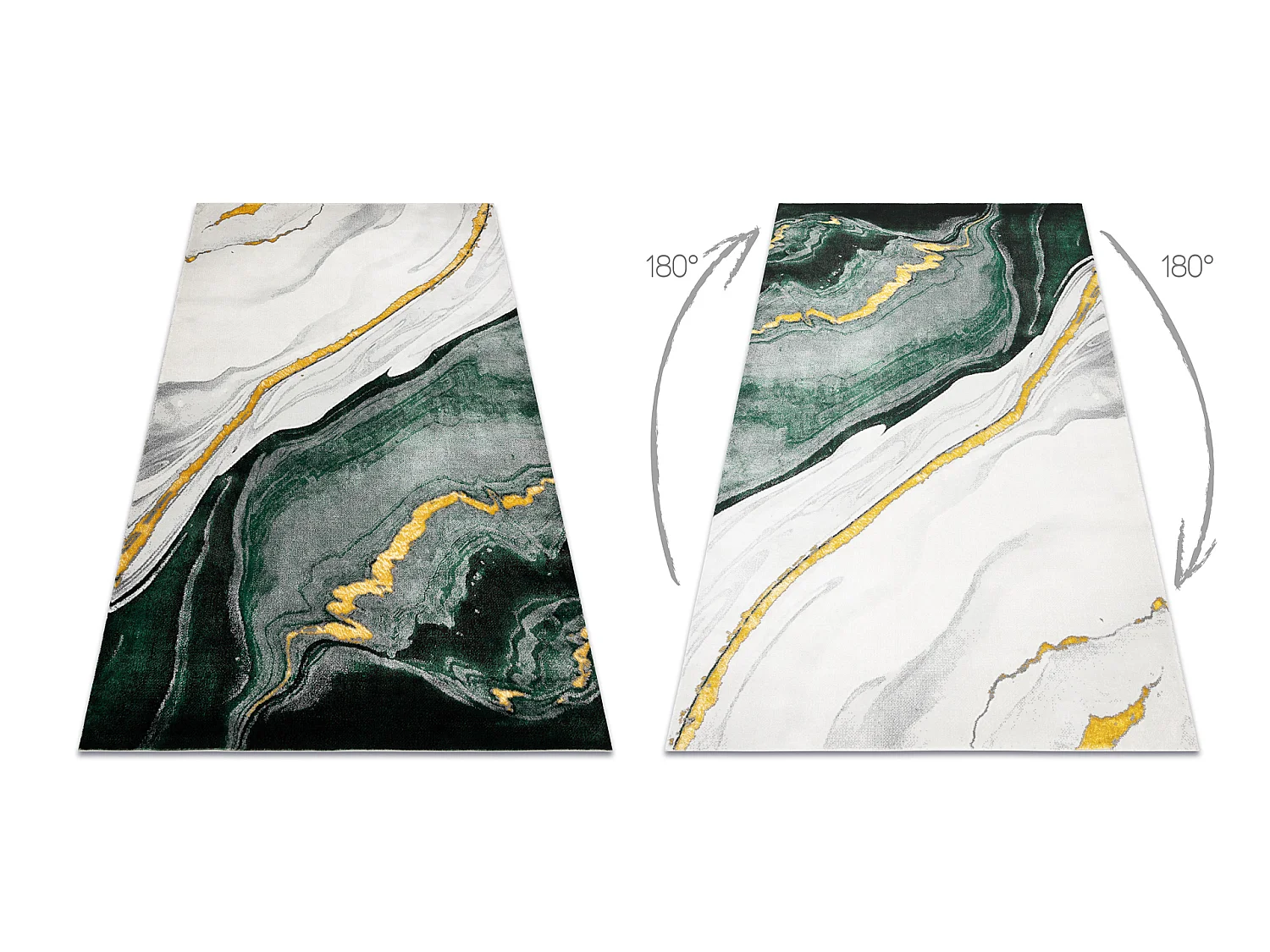 Tapis EMERALD exclusif 1017 glamour, élégant marbre bouteille verte  240x330 cm