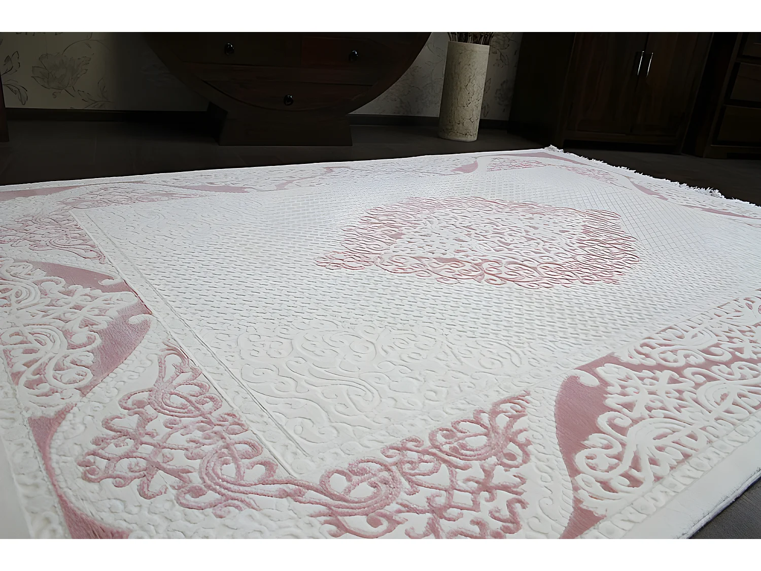 Tapijt ACRYL MIRADA 5416 Pudr ( Pudra )rand ,  80x300 cm