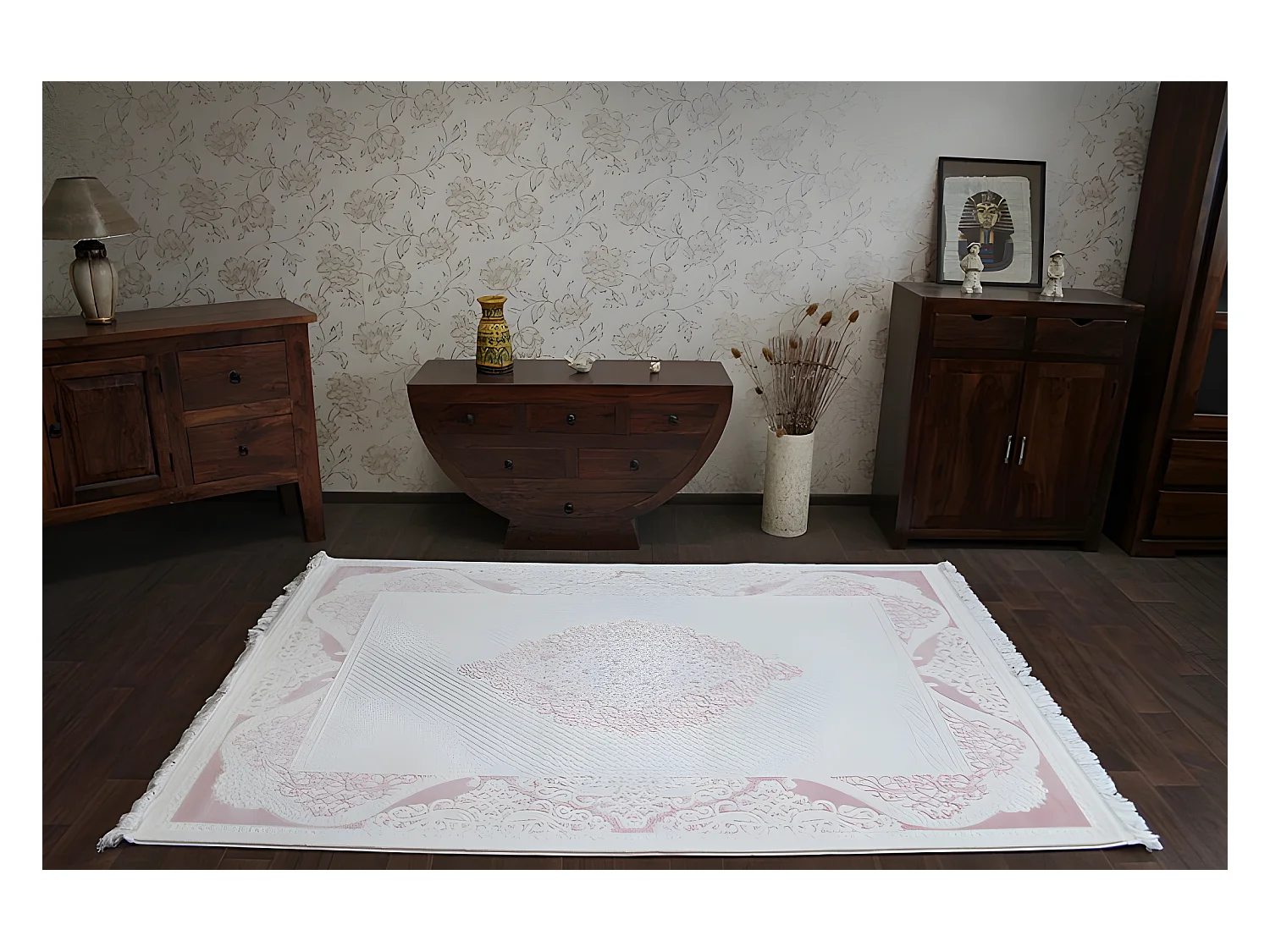 Tapis ACRYLIQUE MIRADA 5416 Pudrowy ( Poudre ) Franges 80x300 cm