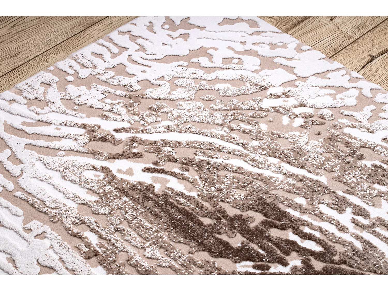 Tapijt ACRYL USKUP Hout 9482 crème / bruin 100x300 cm