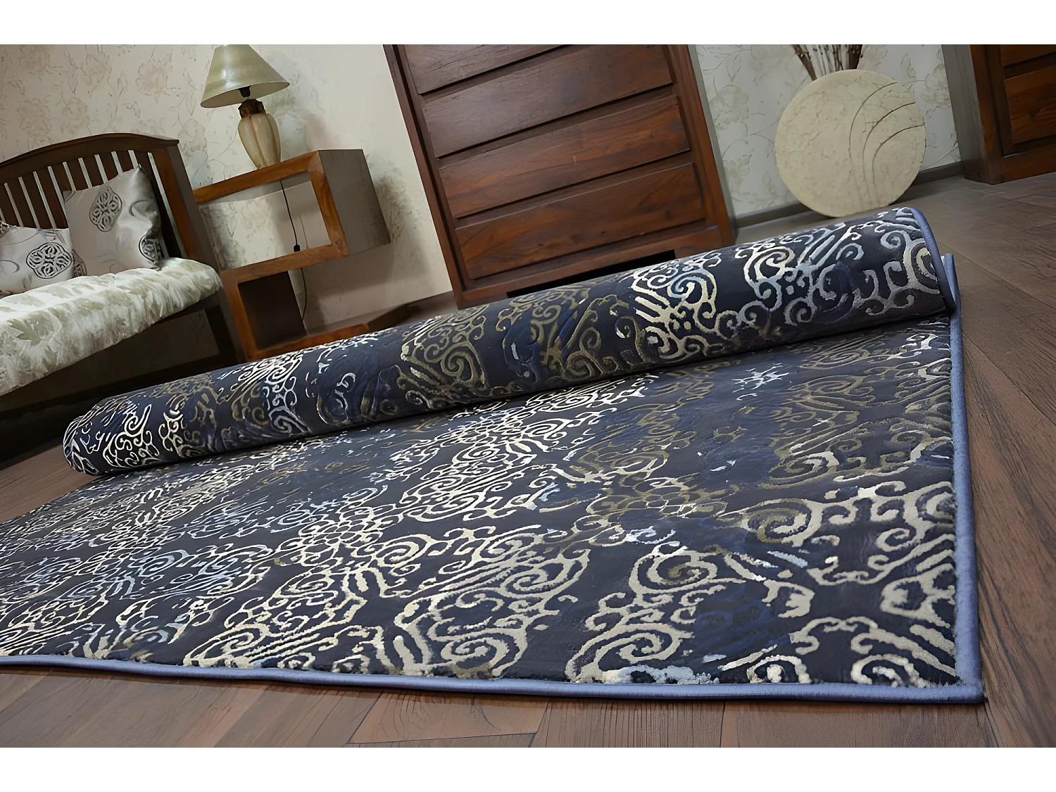 Tapis DROP JASMINE 453 Bleu foncé 240x330 cm