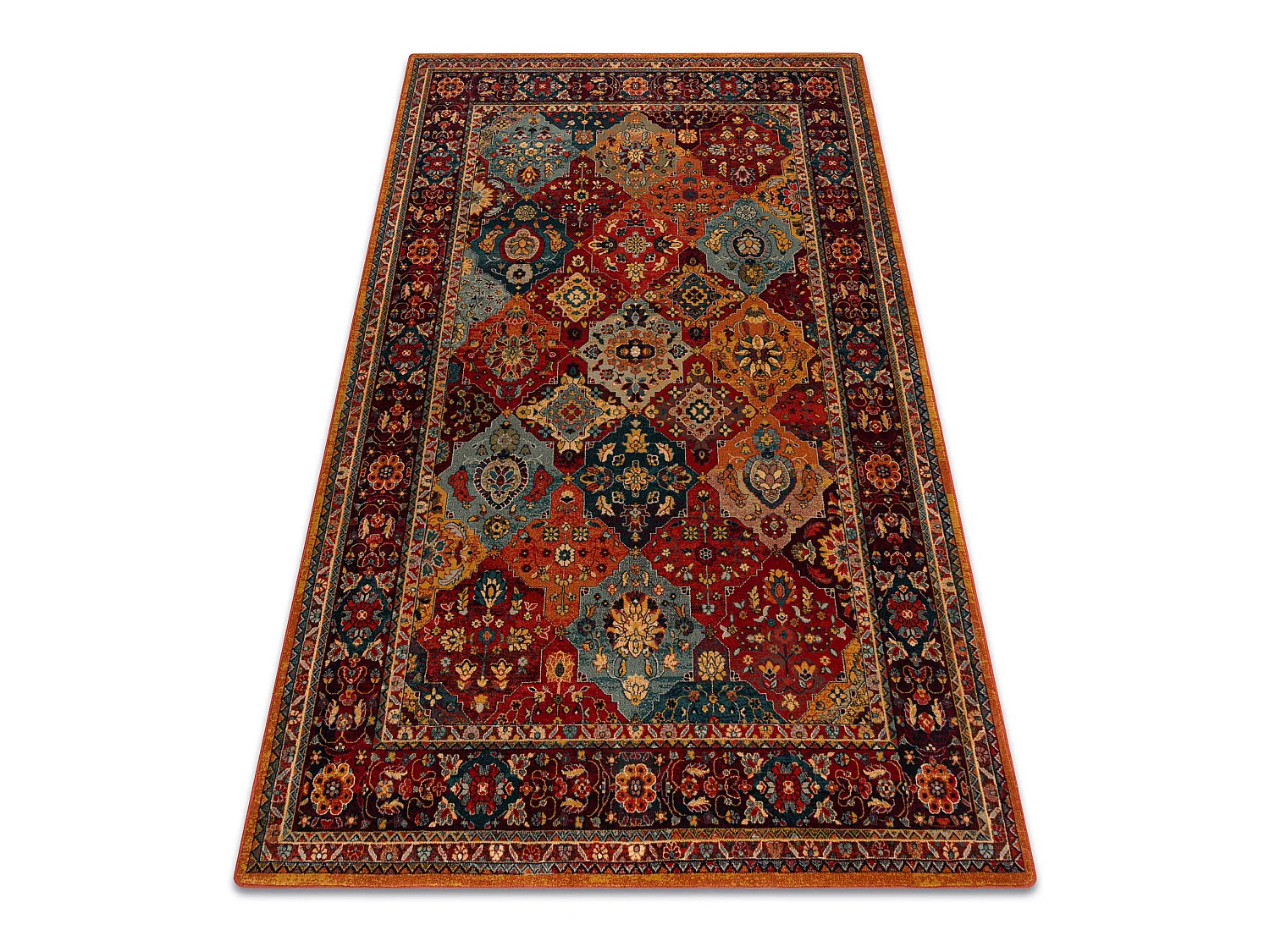 Tapis en laine POLONIA Samari Ornement rubis 200x300 cm