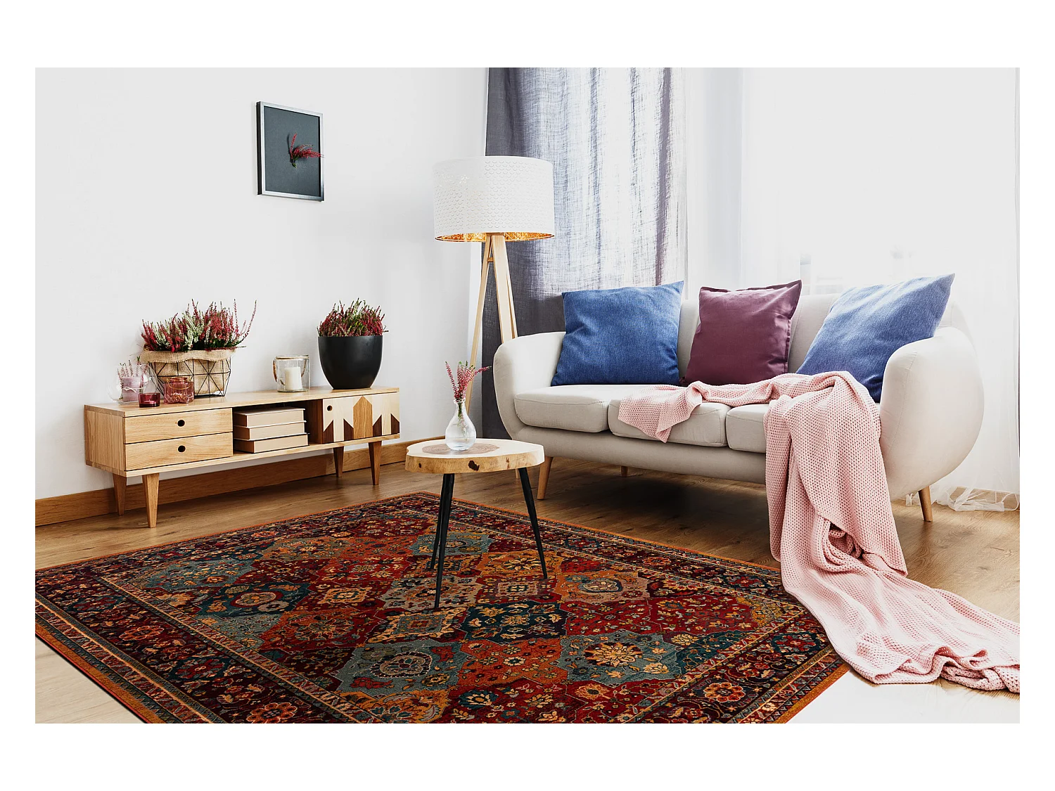 tapijt POLONIA Samari Ornament robijn 200x300 cm