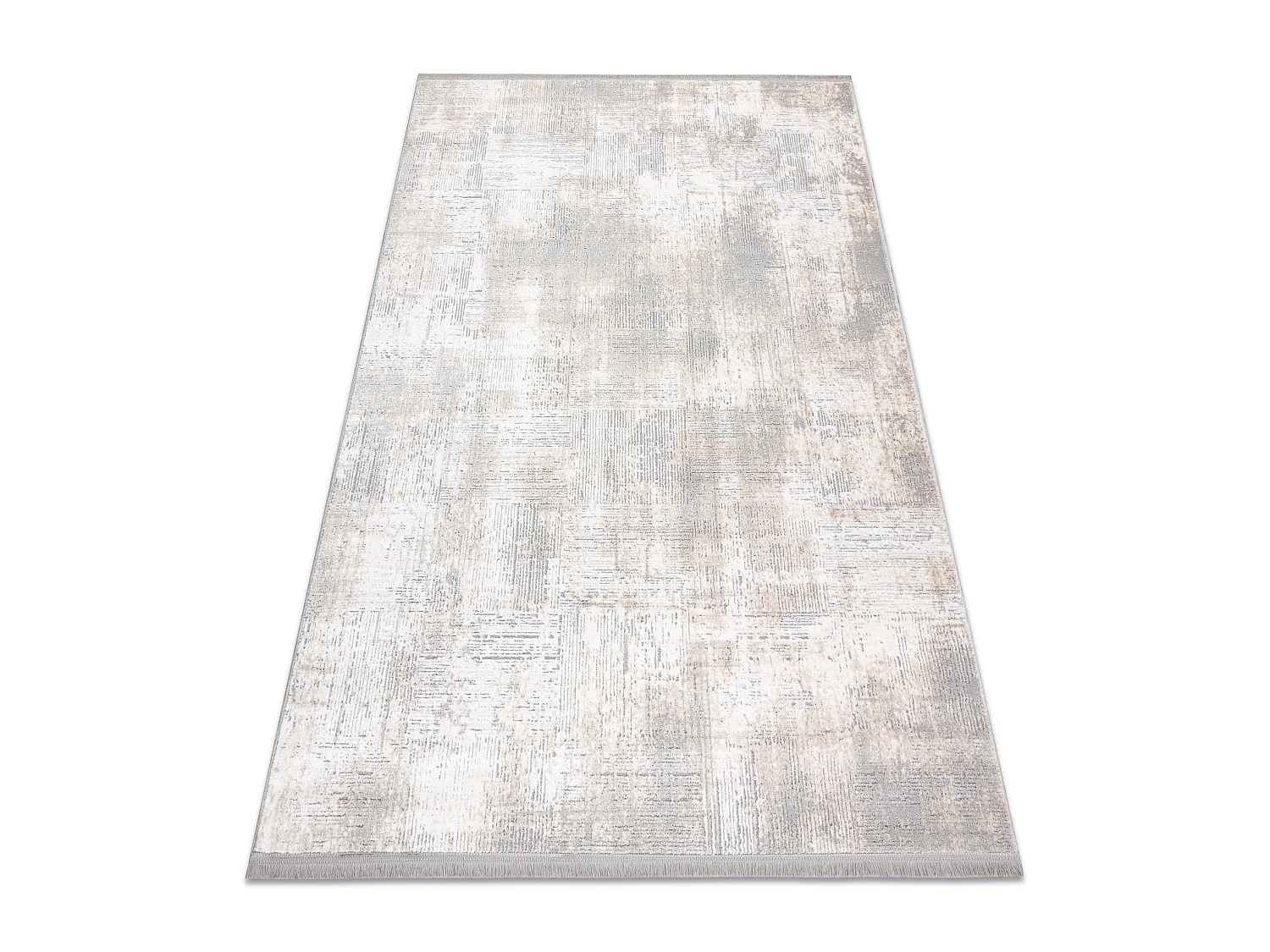 Modern Teppich TULS strukturell, Franse 51231 Vintage elfenbein / grau 240x330 cm