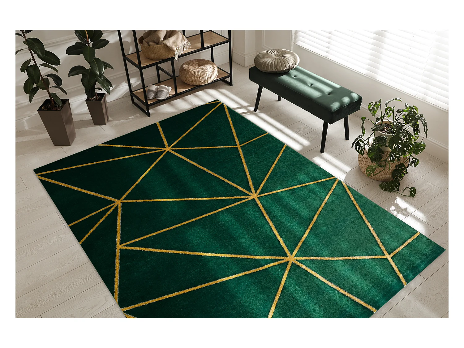 Tapis EMERALD exclusif 1013 glamour, élégant géométrique bouteille 240x330 cm