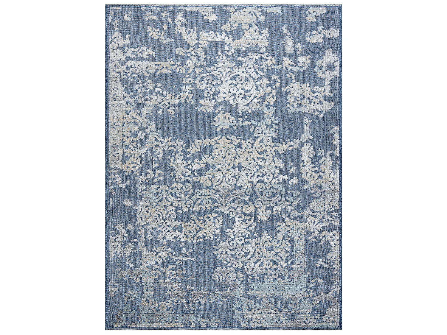 Tapis Structural SOLE D3811 Ornement - tissé à plat bleu / beige 160x220 cm