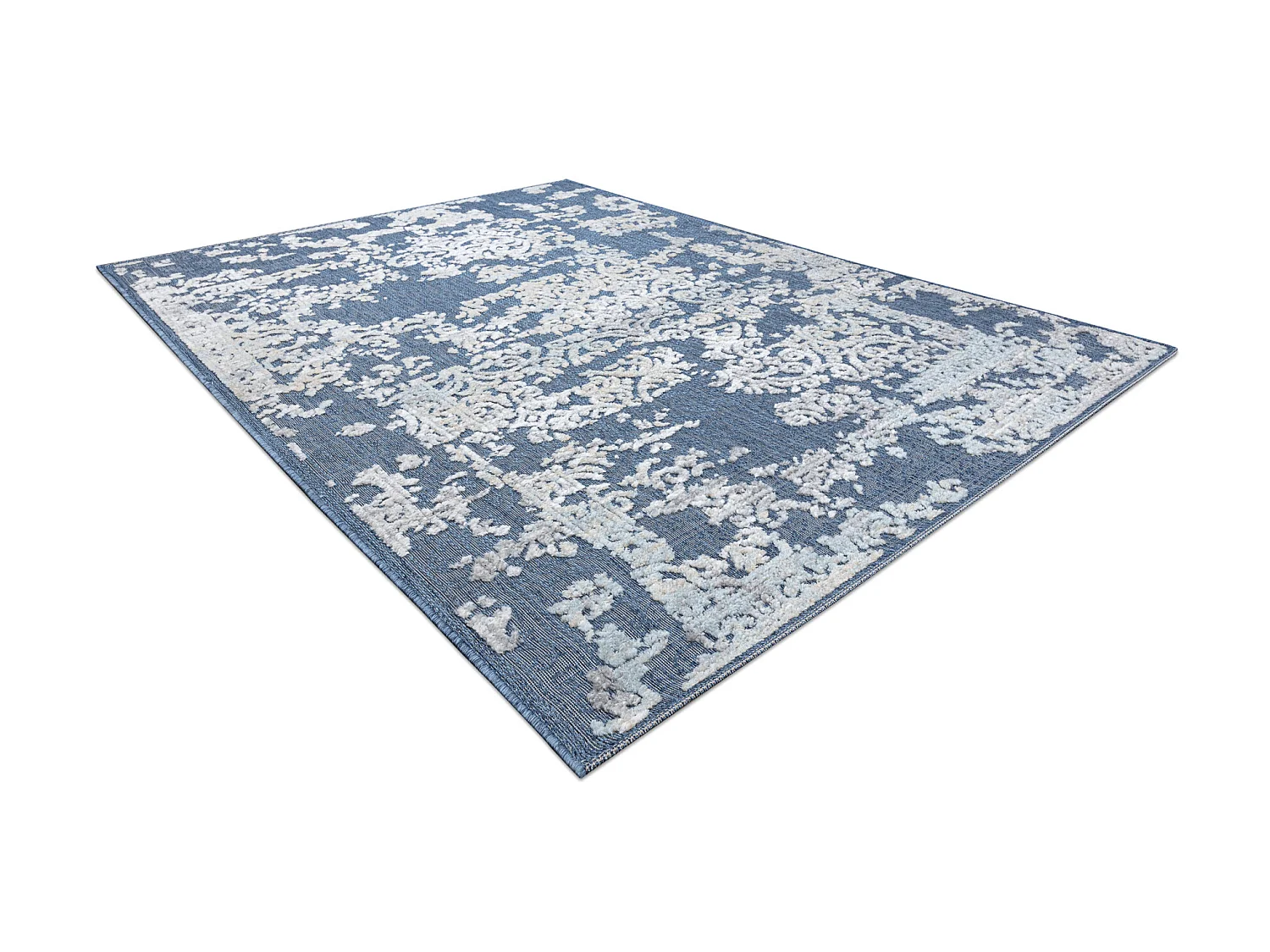 Tapis Structural SOLE D3811 Ornement - tissé à plat bleu / beige 160x220 cm