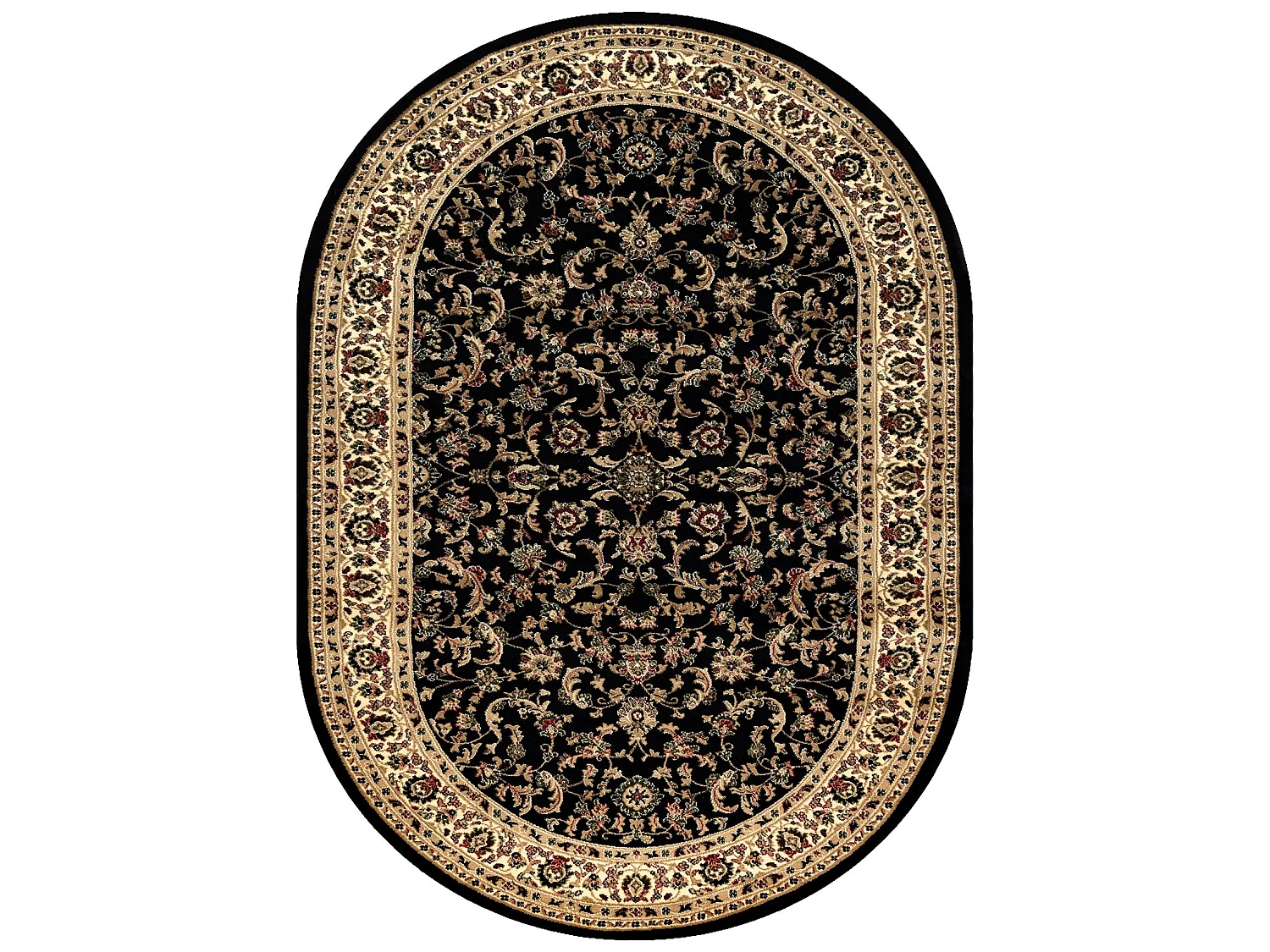 Tapijt ROYAL ADR Ovaal patroon 1745 zwart  150x250 cm