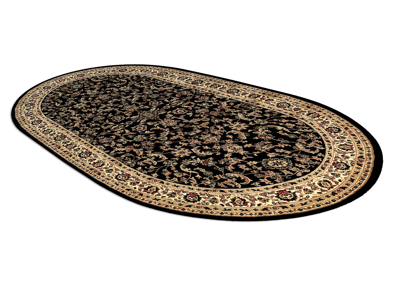 Alfombra ROYAL ADR oval modelo 1745 negro  150x250 cm