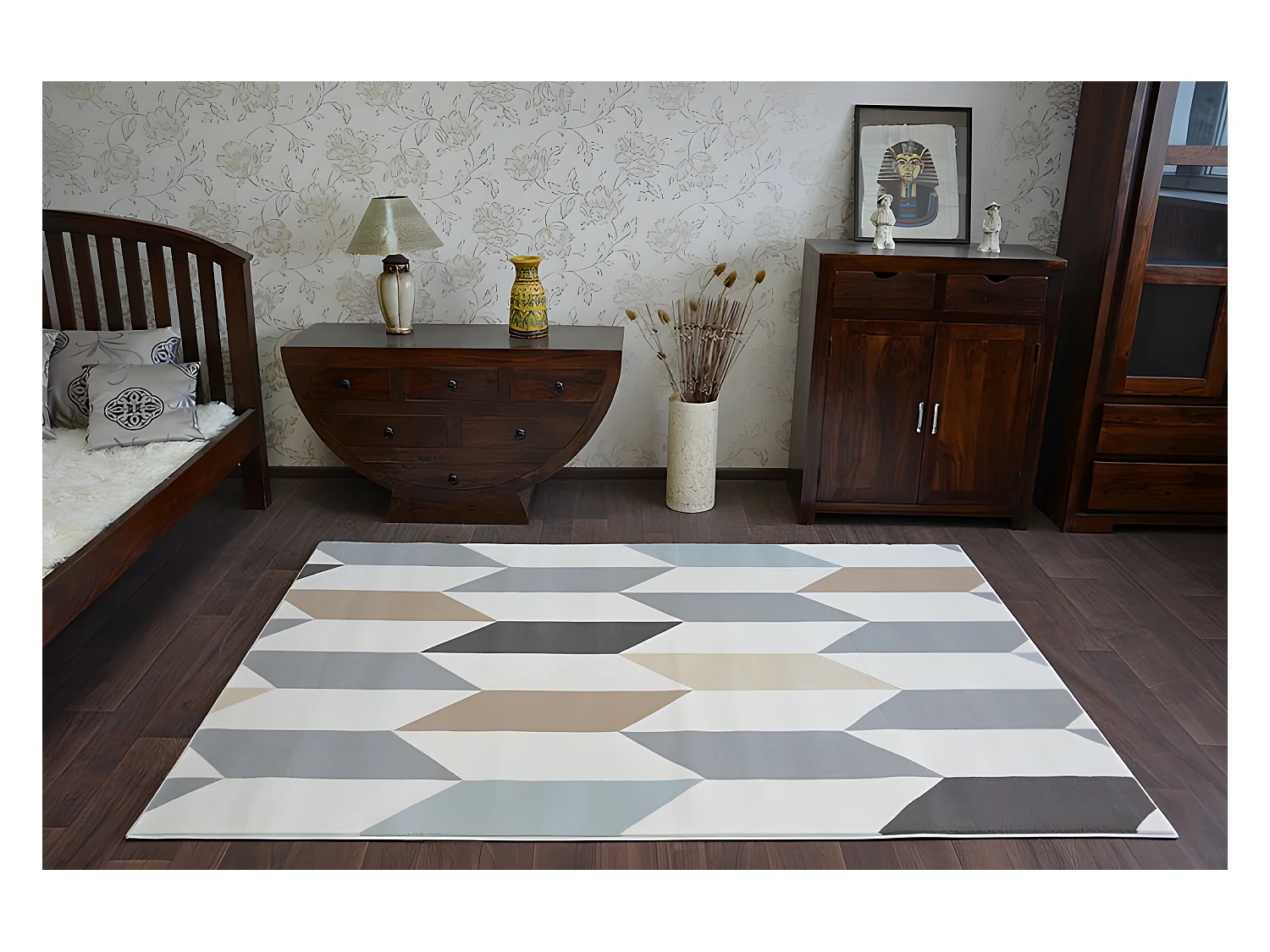 Tapis ARGENT - W4937 Losanges Crème 133x190 cm