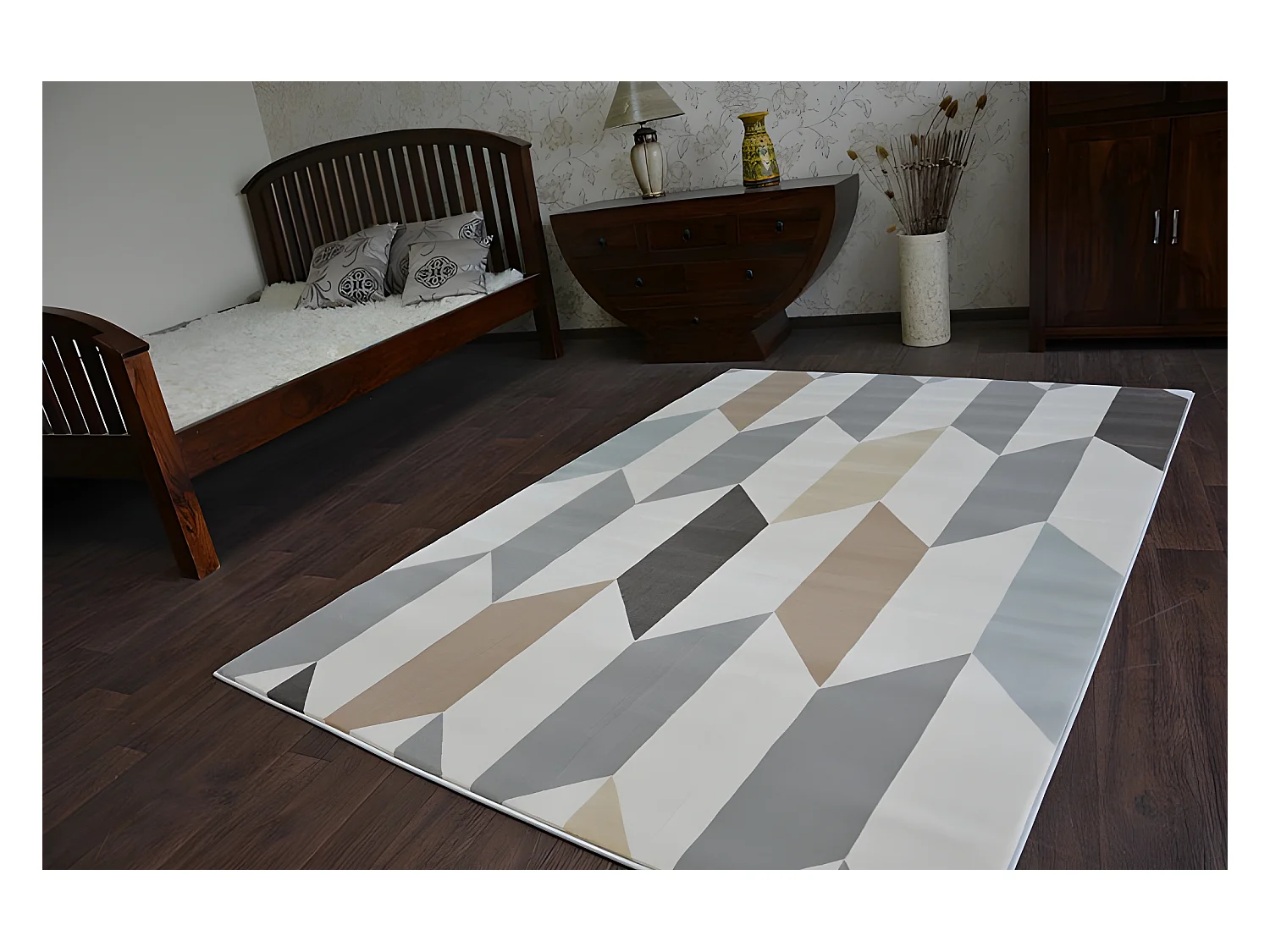 Tapis ARGENT - W4937 Losanges Crème 133x190 cm