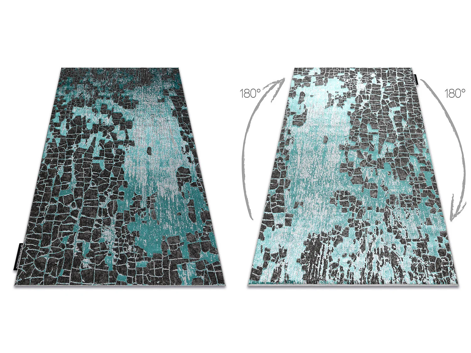 Tapis DE LUXE moderne 2079 vintage - Structural vert / anthracite 240x330 cm