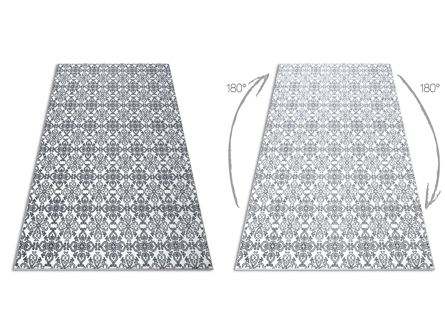 Tapijt ARGENT - W4949 Bloem wit / grijs 240x330 cm