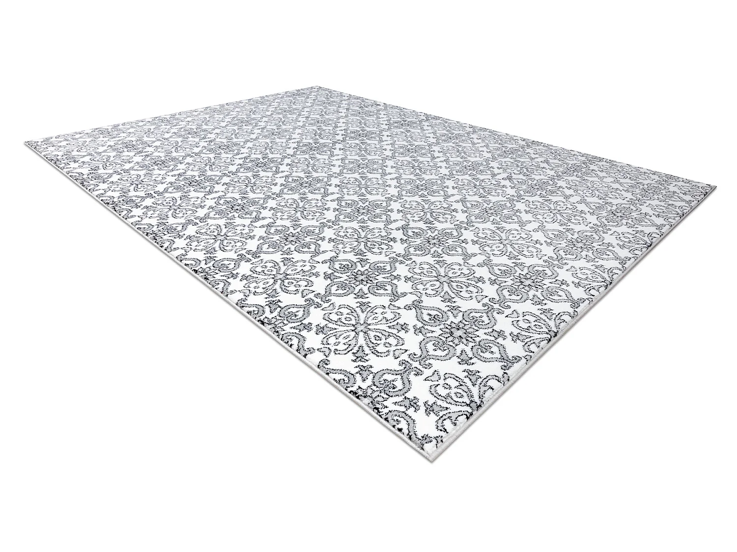 Tapijt ARGENT - W4949 Bloem wit / grijs 240x330 cm