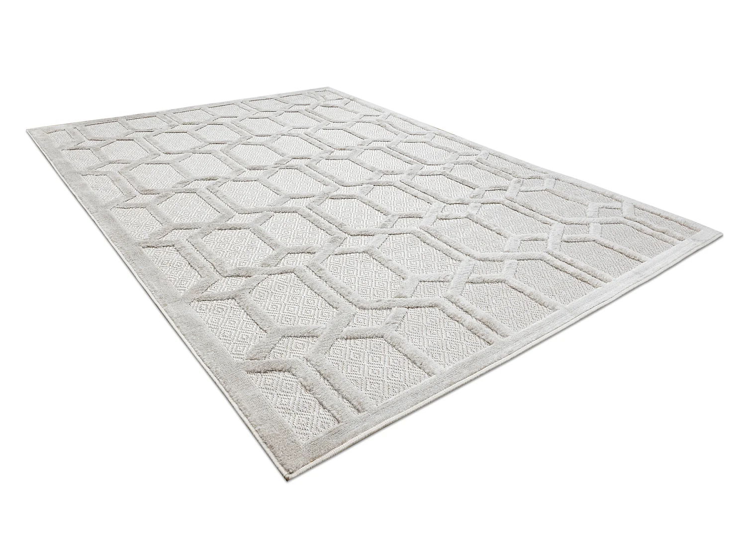 Tapijt SANTO SISAL 58385 Ruta, geometrisch beige 180x270 cm