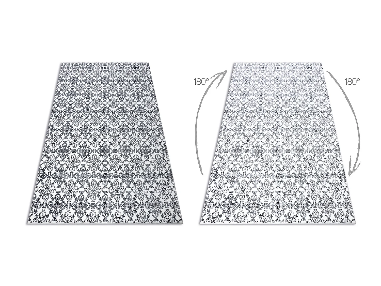 Tapijt ARGENT - W4949 Bloem wit / grijs 133x190 cm
