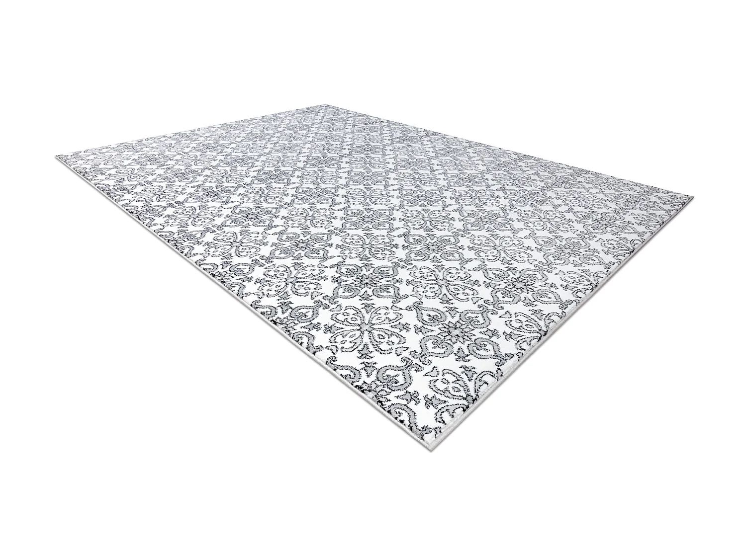 Tapijt ARGENT - W4949 Bloem wit / grijs 133x190 cm