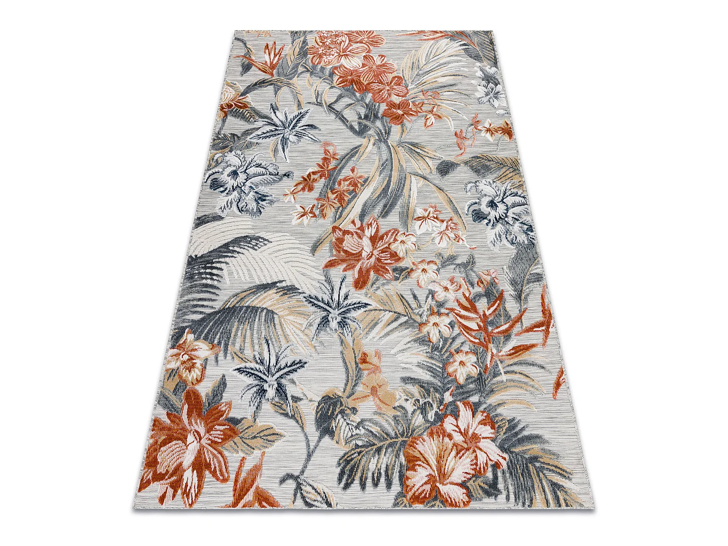 Tapis Structurel BOTANIC 65262 fleurs, tissé à plat sur balcon, terr 137x190 cm