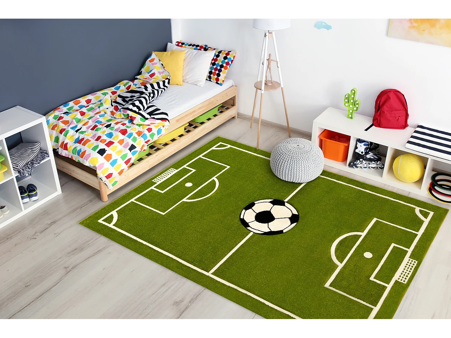 Tapis PILLY 4765 - vert TERRAIN DE FOOT BALLON DE FOOT 180x270 cm