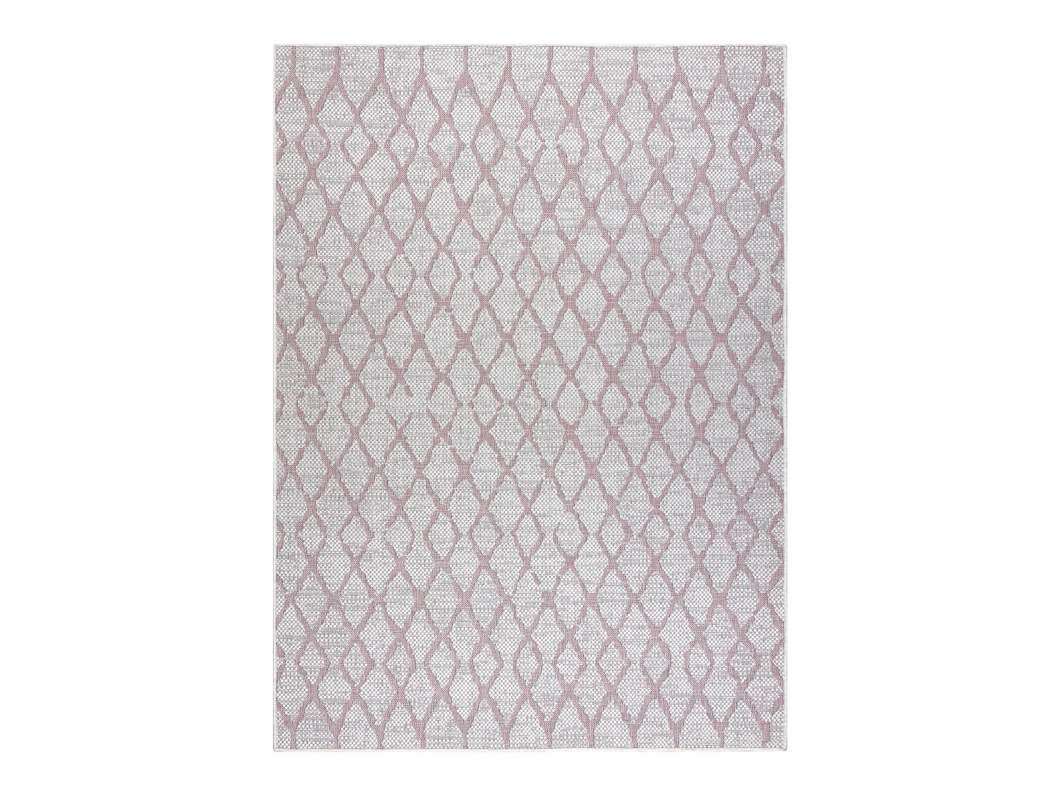 Tapis SIZAL SION Trellis 22129 tissé à plat ecru / rose 160x220 cm