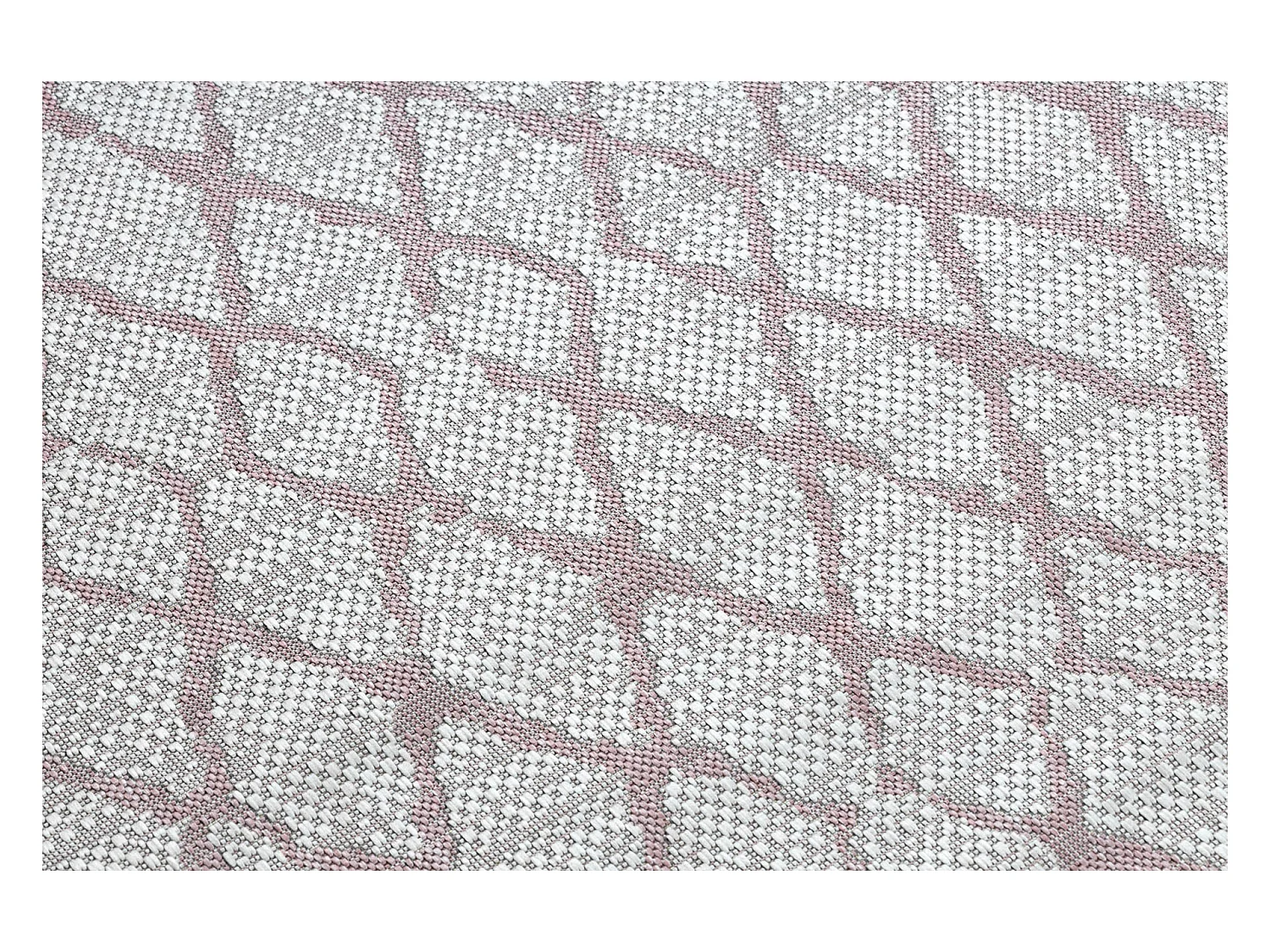 Tapis SIZAL SION Trellis 22129 tissé à plat ecru / rose 160x220 cm