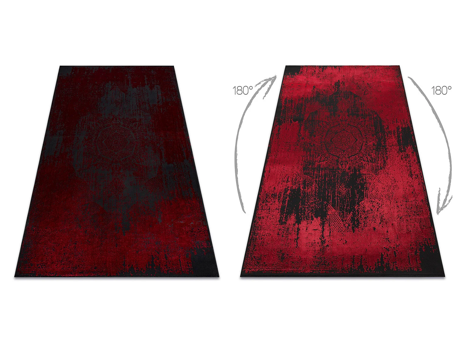 Tapis VINCI 1516 moderne Rosette vintage - Structural rouge 160x220 cm