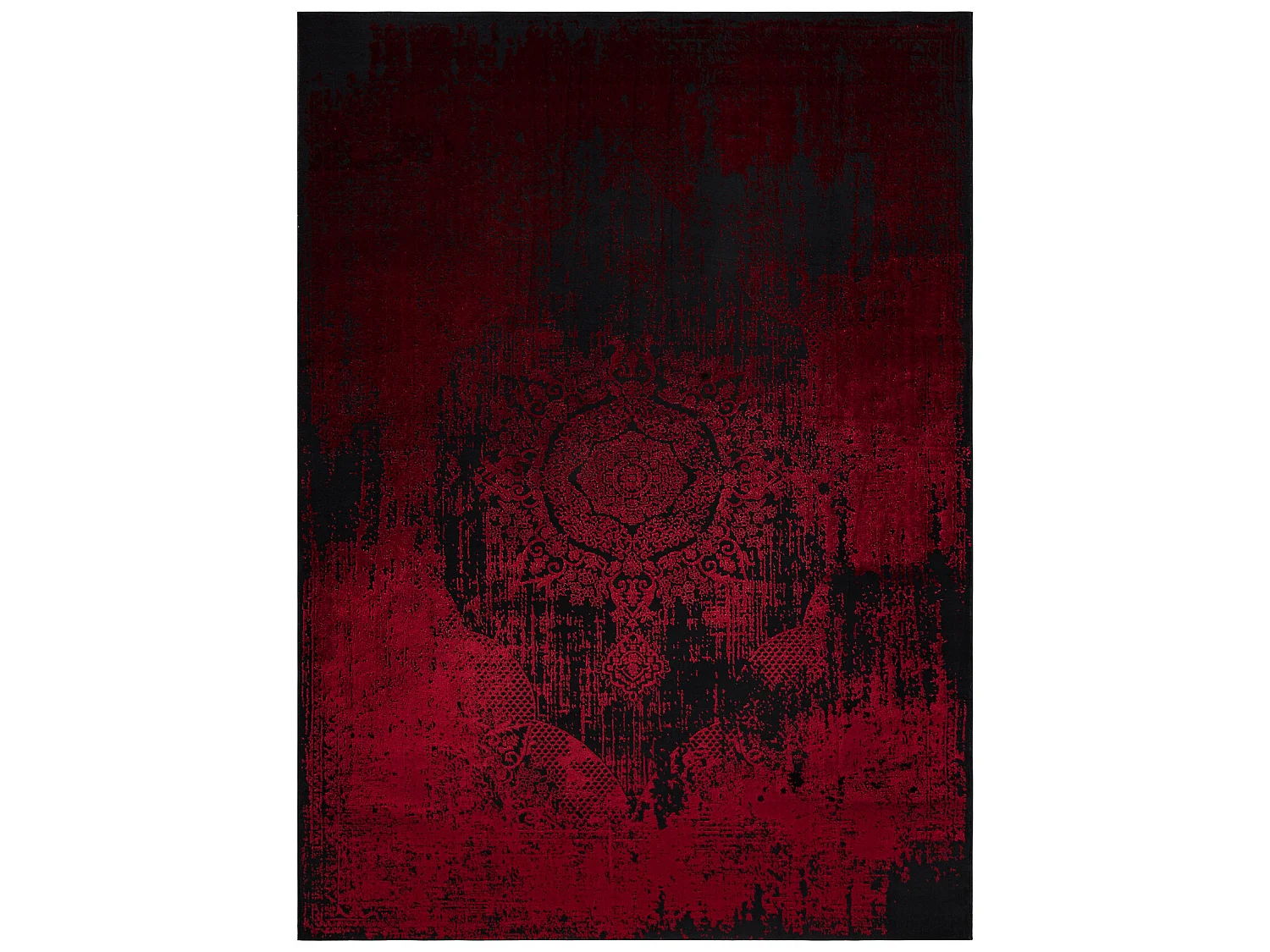 Tapis VINCI 1516 moderne Rosette vintage - Structural rouge 160x220 cm