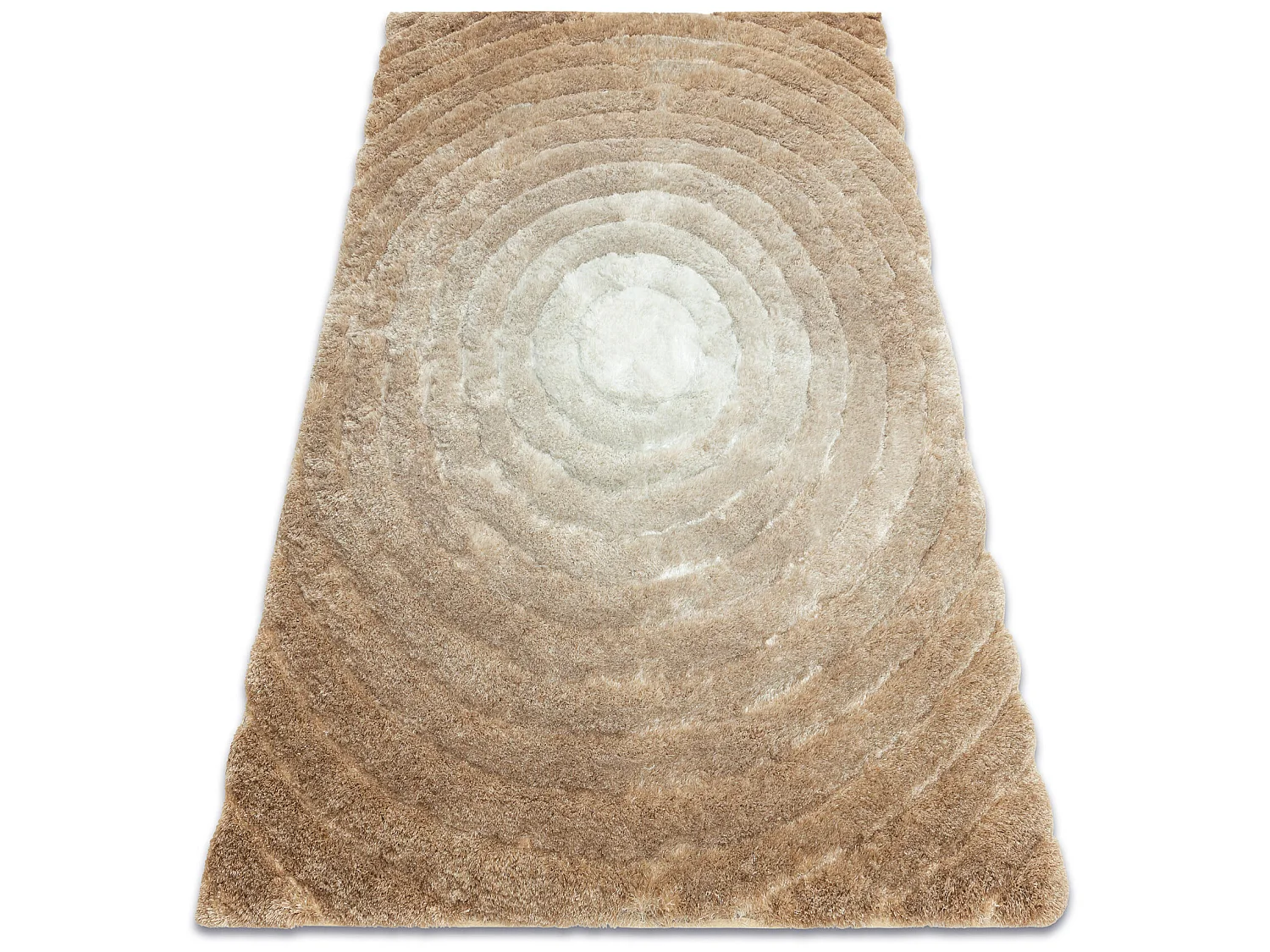 Tapijt shaggy FLIM 008-B1 modern, Wielen cirkels - Structureel, beige 160x220 cm