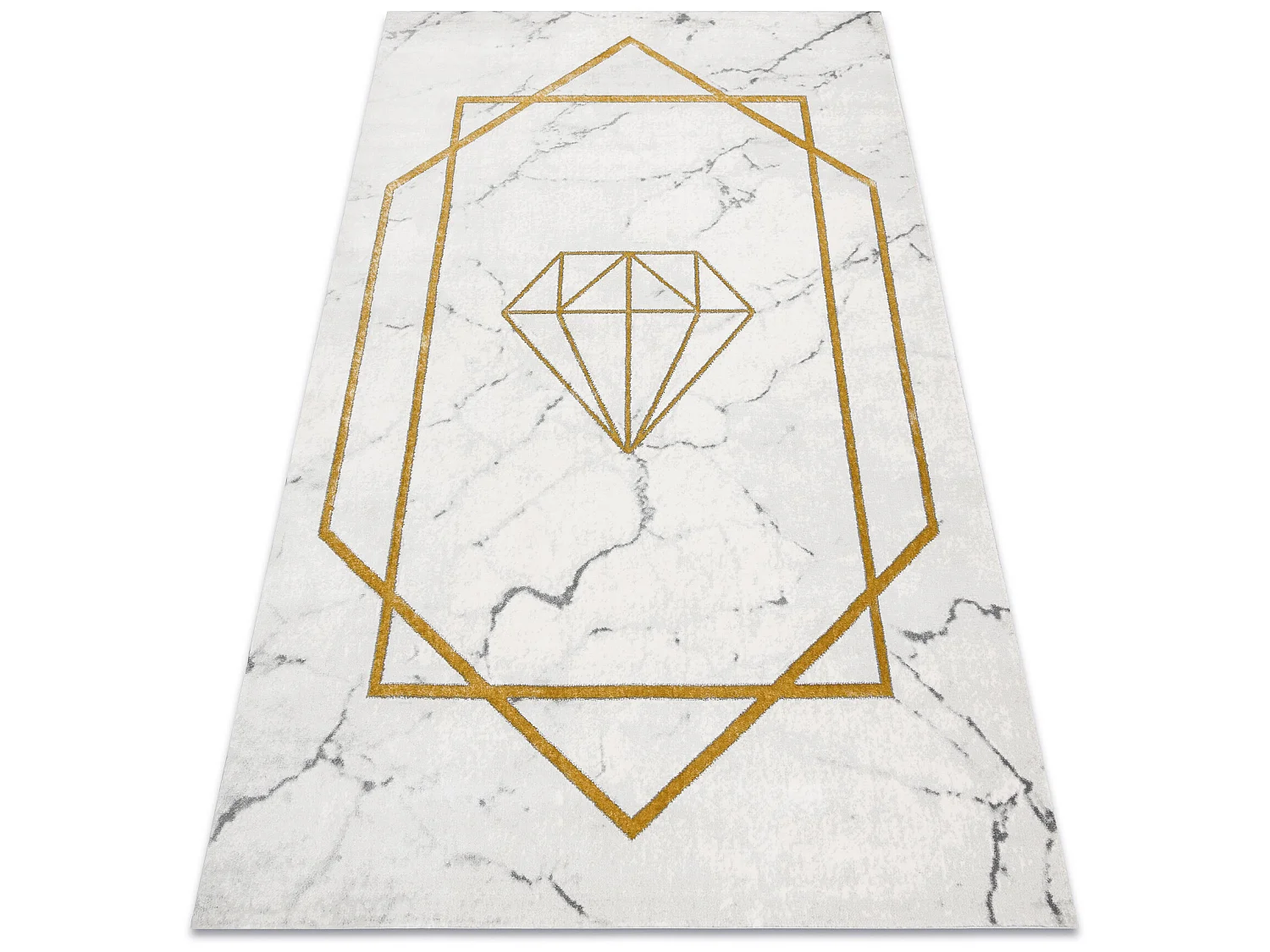 Tapis EMERALD exclusif 1019 glamour, élégant diamant, marbre crème  160x220 cm