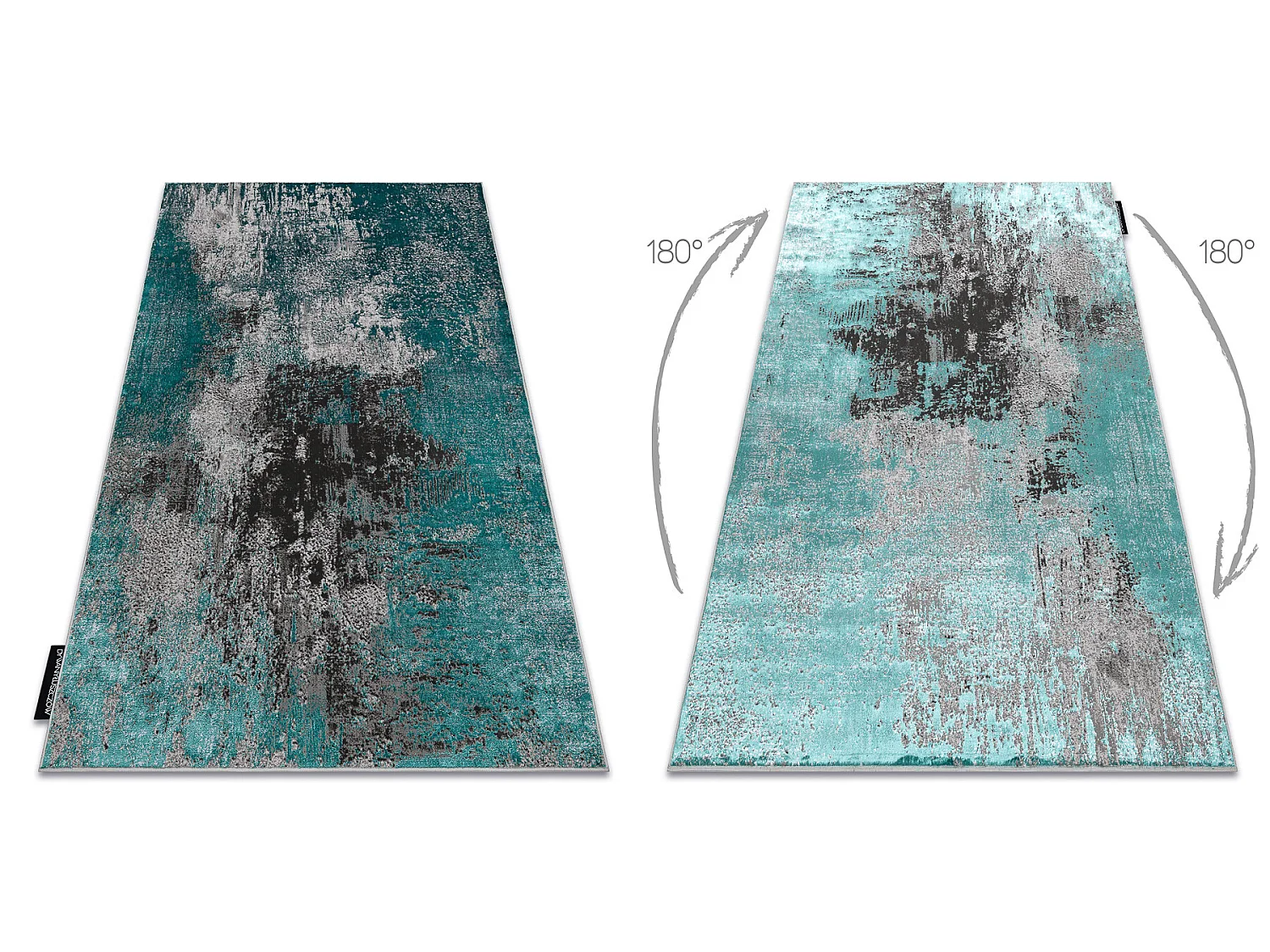 Modern DELUXE tapijt 570 vintage - structuurgroen / antraciet  180x270 cm