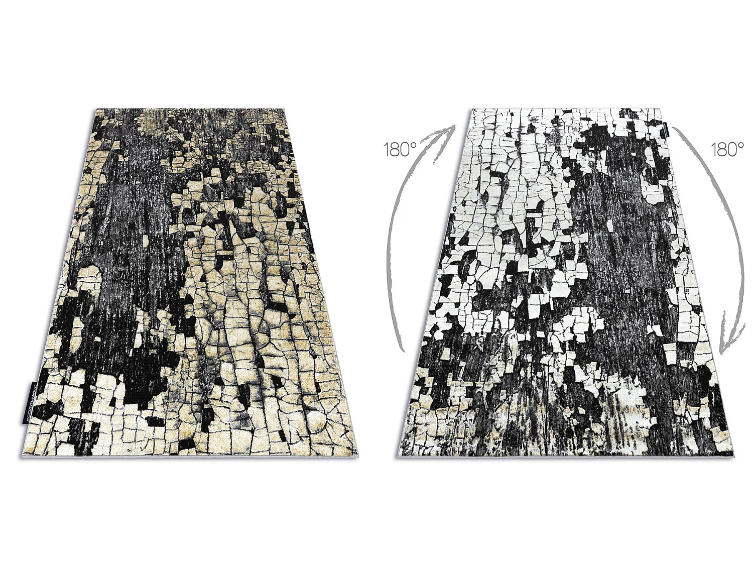 Tapijt DE LUXE modern 2079 Straatstenen, bakstenen - Structureel goud  180x270 cm