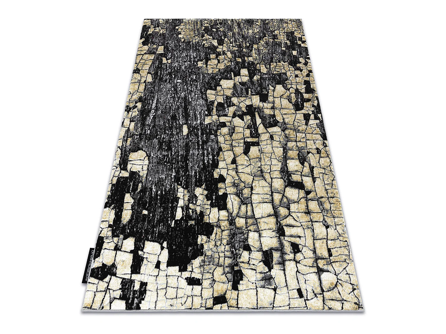 Tapis DE LUXE moderne 2079 Pavage brique - Structural or / gris 180x270 cm