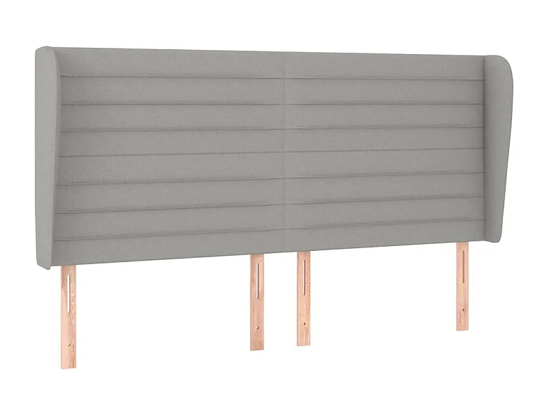 Tête de lit avec oreilles Gris clair 183x23x118/128 cm Tissu POI46794 BonneVie Meuble
