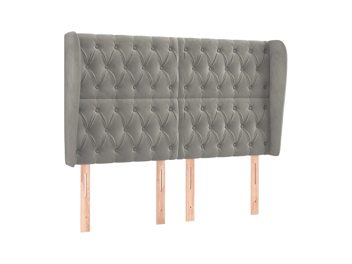 Tête de lit avec oreilles Gris clair 147x23x118/128 cm Velours POI28588 BonneVie Meuble