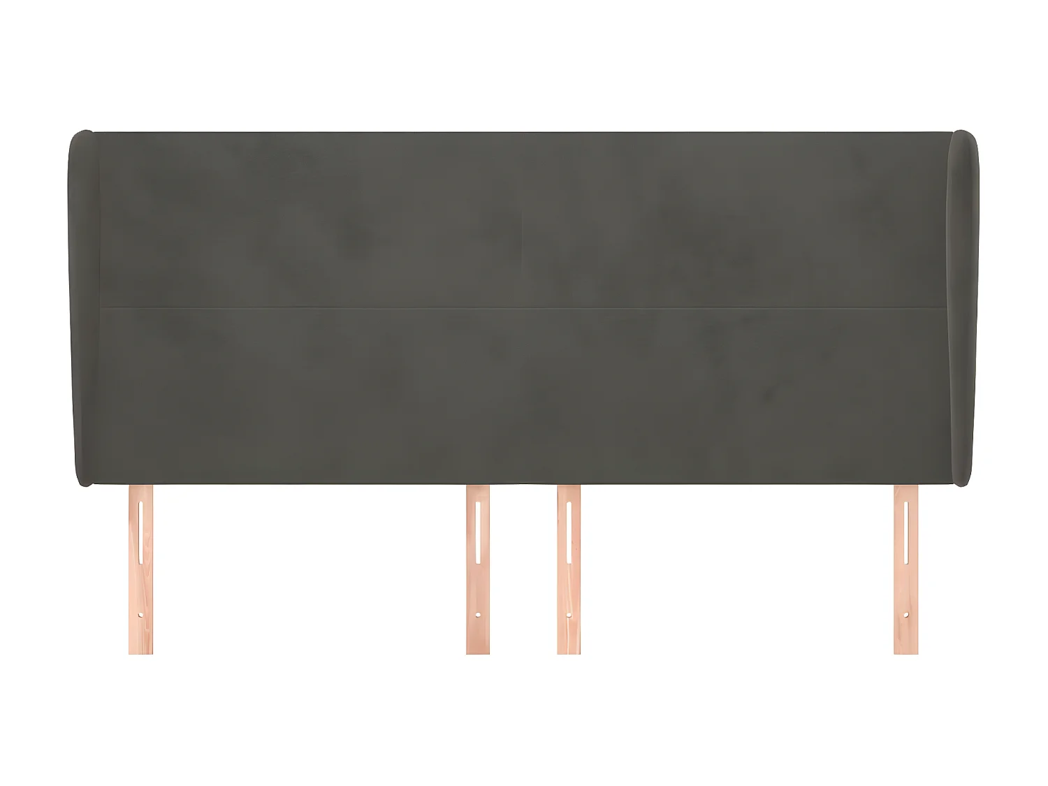 Tête de lit avec oreilles Gris foncé 183x23x118/128 cm Velours POI26277 BonneVie Meuble