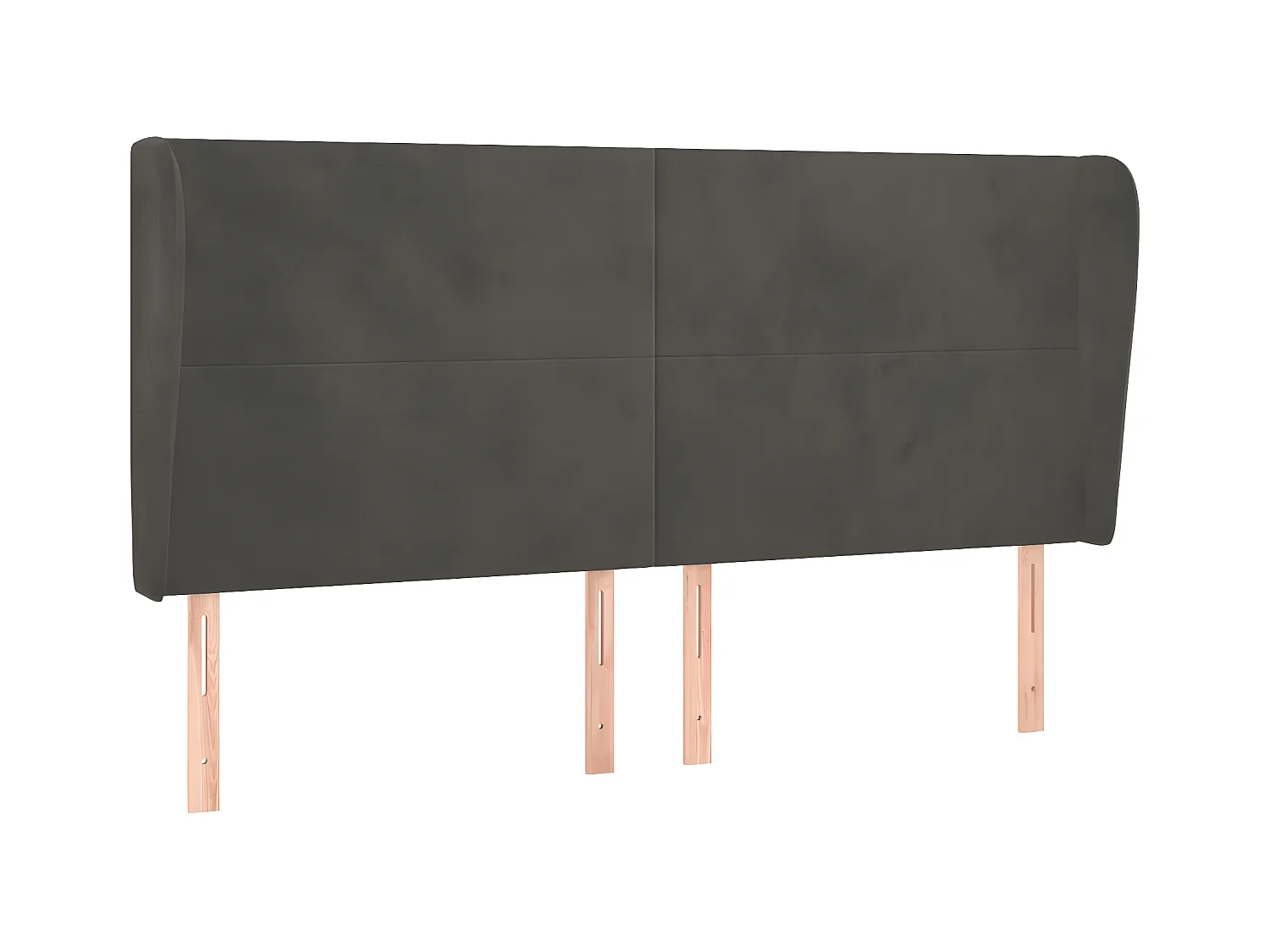 Tête de lit avec oreilles Gris foncé 183x23x118/128 cm Velours POI26277 BonneVie Meuble