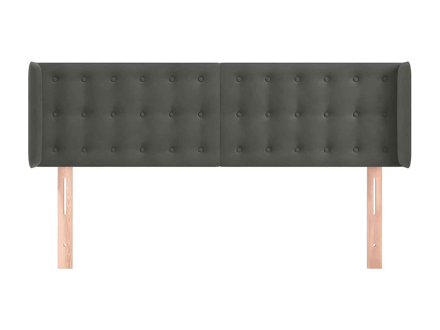 Tête de lit avec oreilles Gris foncé 147x16x78,88 cm Velours LKC11394 BonneVie Meuble