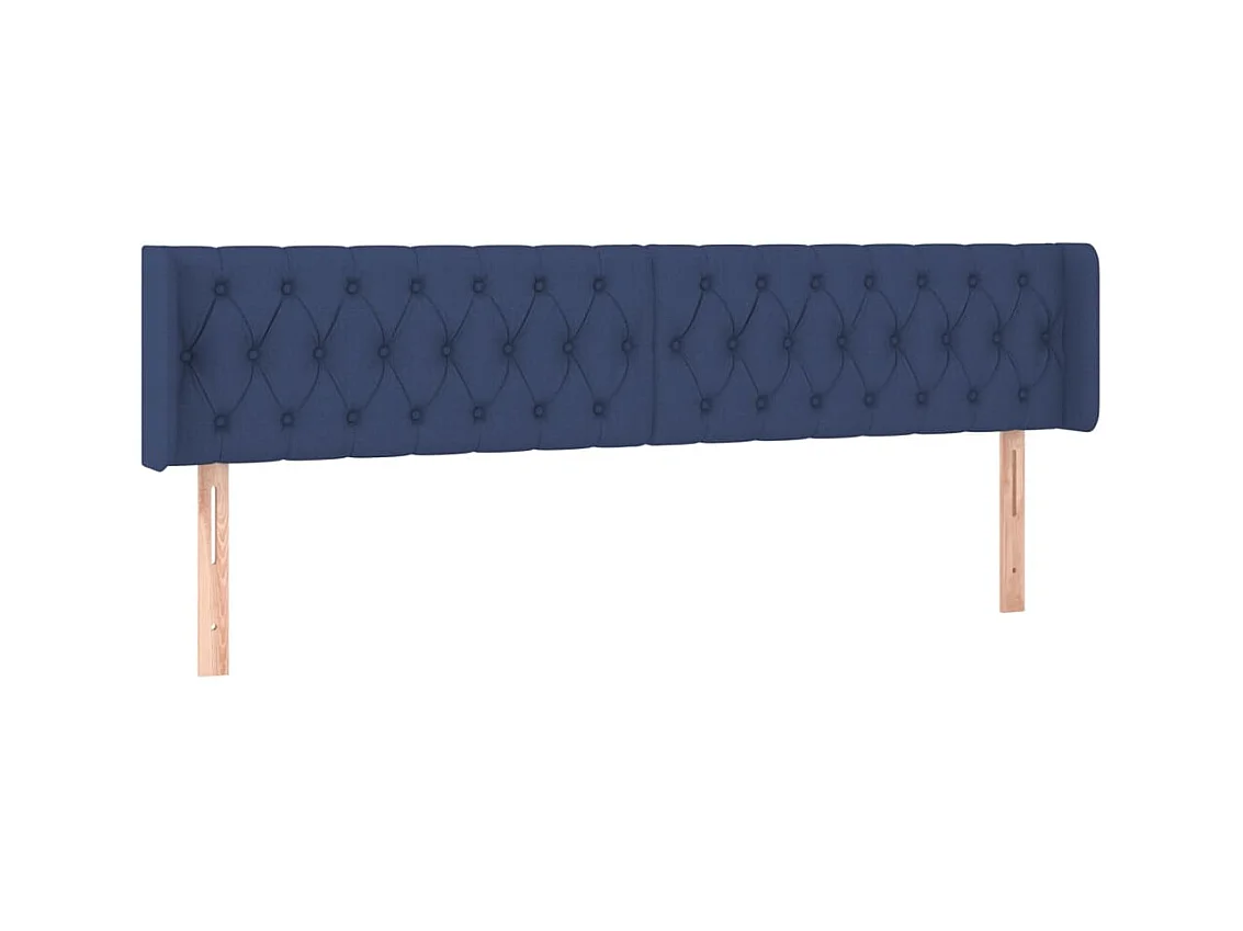 Testiera | Testata del letto ad Orecchio Blu 183x16x78/88 cm in Tessuto