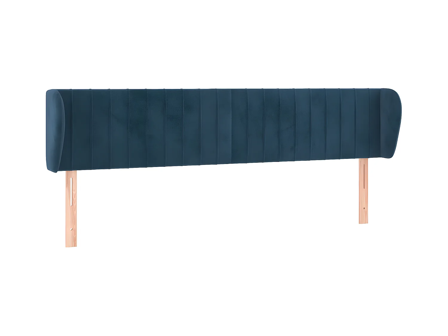 Tête de lit avec oreilles Bleu foncé 203x23x78/88 cm Velours PLO51747 BonneVie Meuble