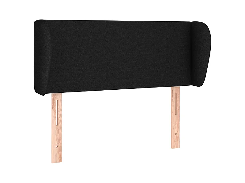 Tête de lit avec oreilles Noir 103x23x78/88 cm Tissu POI60114 BonneVie Meuble