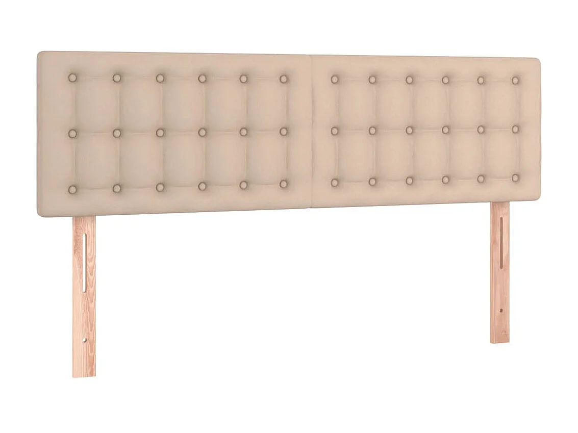 Cabeceira cama c/ LED couro artificial 144x5x78/88cm cappuccino PT709463