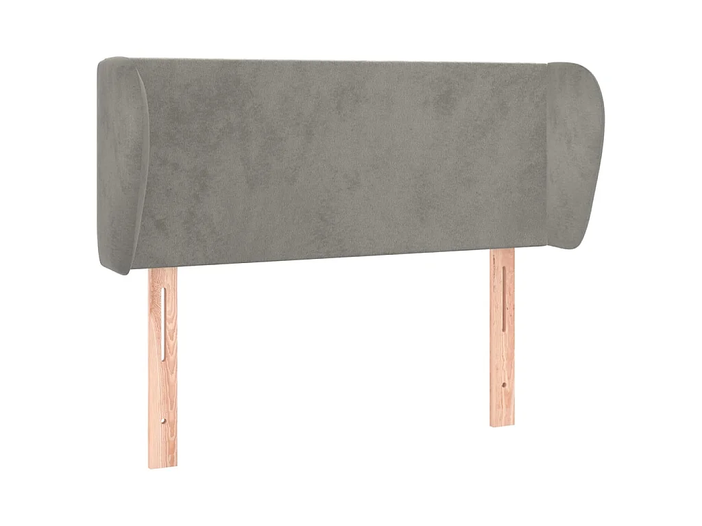 Tête de lit avec oreilles Gris clair 93x23x78/88 cm Velours POI44423 BonneVie Meuble