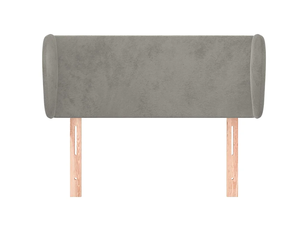 Tête de lit avec oreilles Gris clair 93x23x78/88 cm Velours POI44423 BonneVie Meuble