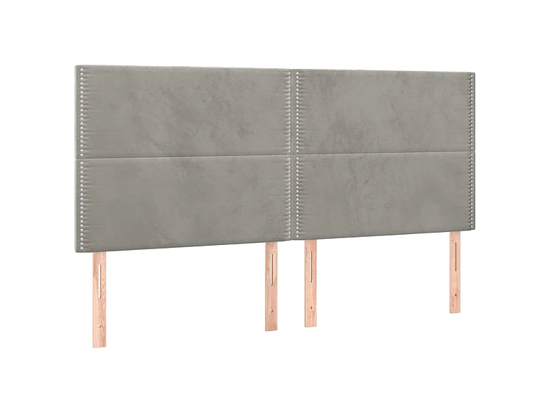 Têtes de lit 4 pcs Gris clair 90x5x78/88 cm Velours POI38697 BonneVie Meuble