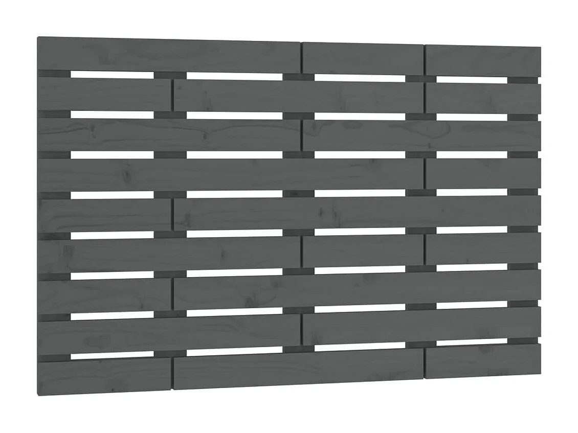 Testiera | Testata del letto da Parete Grigia 106x3x63 cm in Legno Massello di Pino
